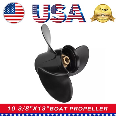10 3/8x13 10 Tooth Outboard Propeller 48-19640A40 For Mercury 9.9/15/18/20/25HP