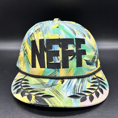 Neff Snapback Yellow Paint Brush Adjustable Imperial Rope Gnar Rad Hat Cap