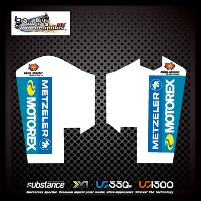 Metzeler NGK Fox Rear Fender White Decal Sticker MX 544