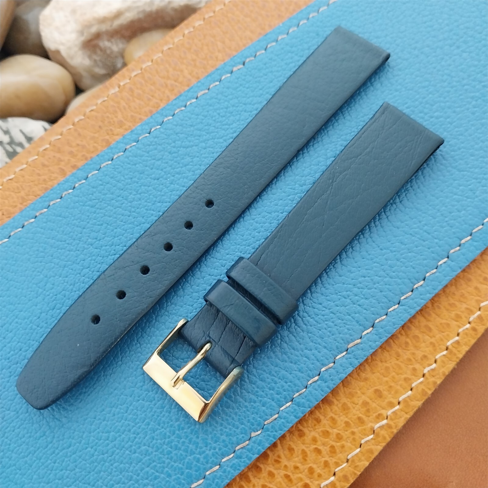 16mm Hirsch Classic Tapered Blue Leather Nappa Calf 16/14