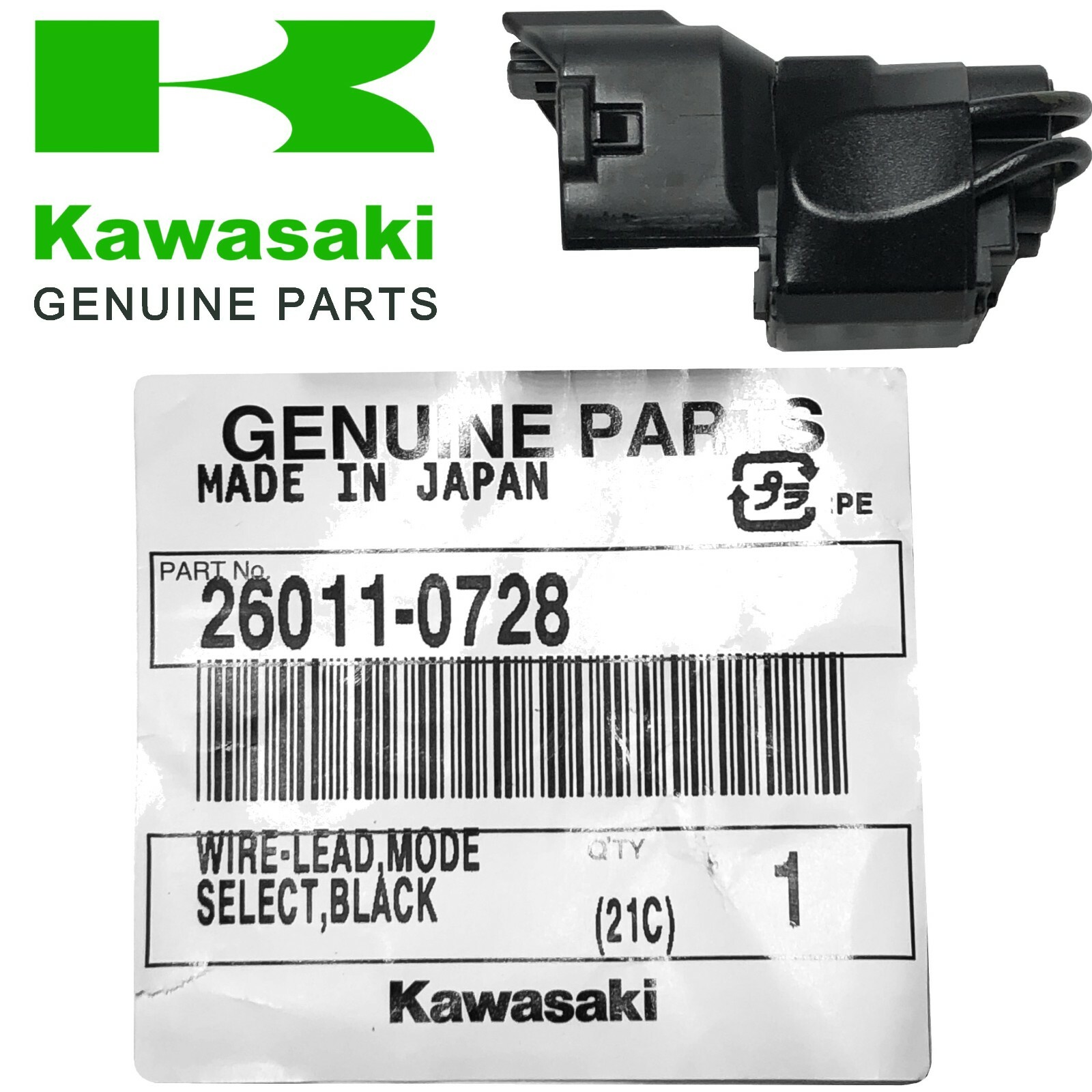 Black OEM Kawasaki KX250 KX450 DFI Map Wire Lead Coupler Black OEM Kawasaki KX250 KX450 DFI Map Wire Lead Coupler