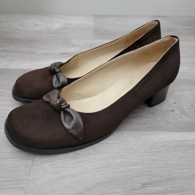 Sudtiroler Schuhe Brown Shoes 41 Slip On Heels Soft Suede Comfort Thick Sole