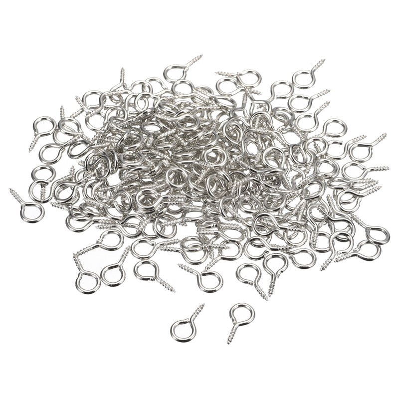 200Â Pcs Petites Vis ÅIl Crochet 6,5x13x1,2mm Auto Vis Pour Bijoux Nickel Argent
