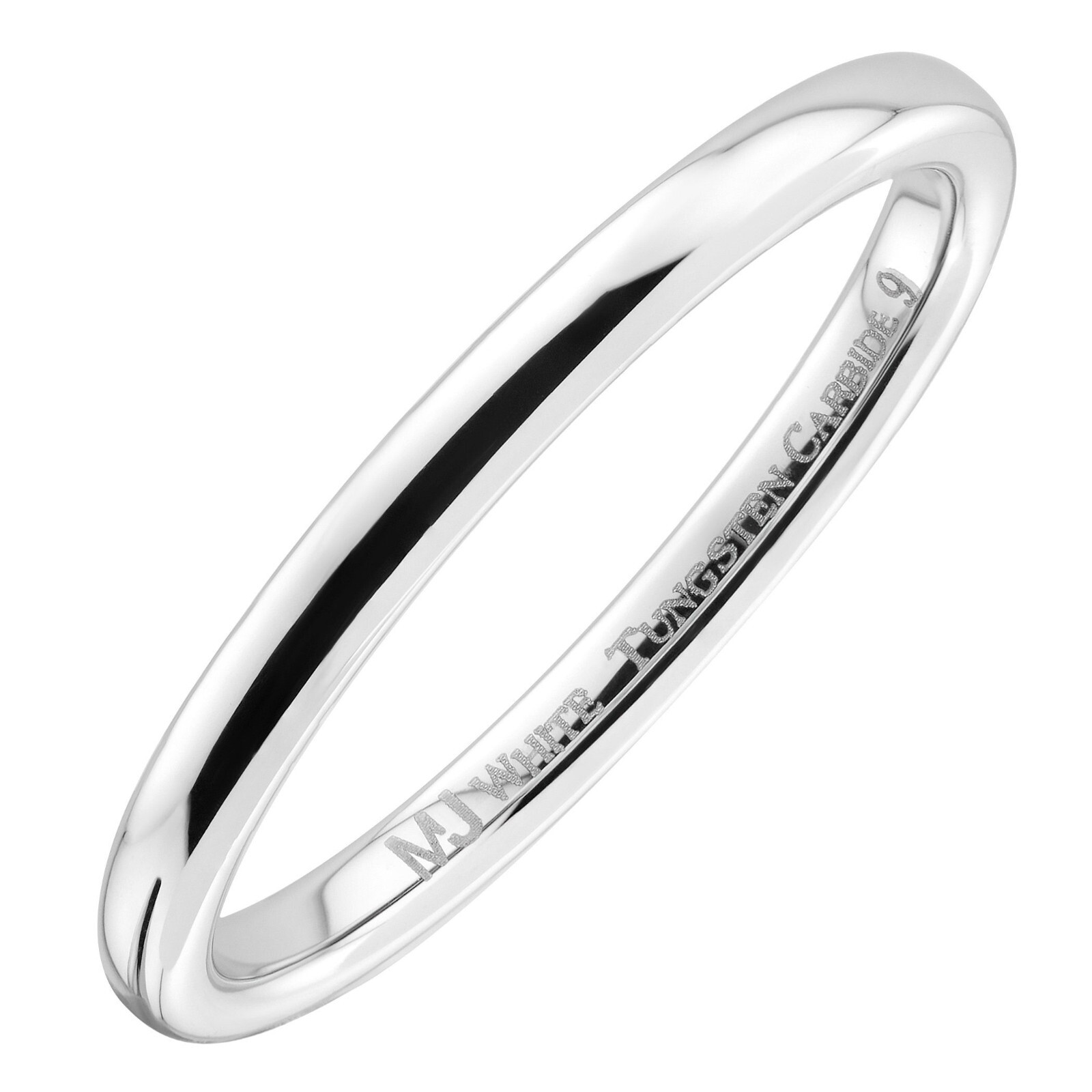 White Tungsten Carbide Wedding Ring Men's Women's 2, 3, 4, 5, 6, 7, 8, 10mm