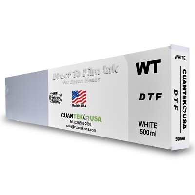 DTF WHITE Ink 500ml Cartridge for VJ-628D, XPJ-1682D Direct To Film MADE IN USA