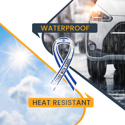 Magnet Me Up We Stand With Israel, Israeli Support Flag Ribbon Magnet, 3.5x7