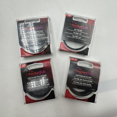 ROCKETFISH 58MM FILTER LOT OF 4 - RF-SF58, RF-CP58, RF-UVF58, RF-DF58