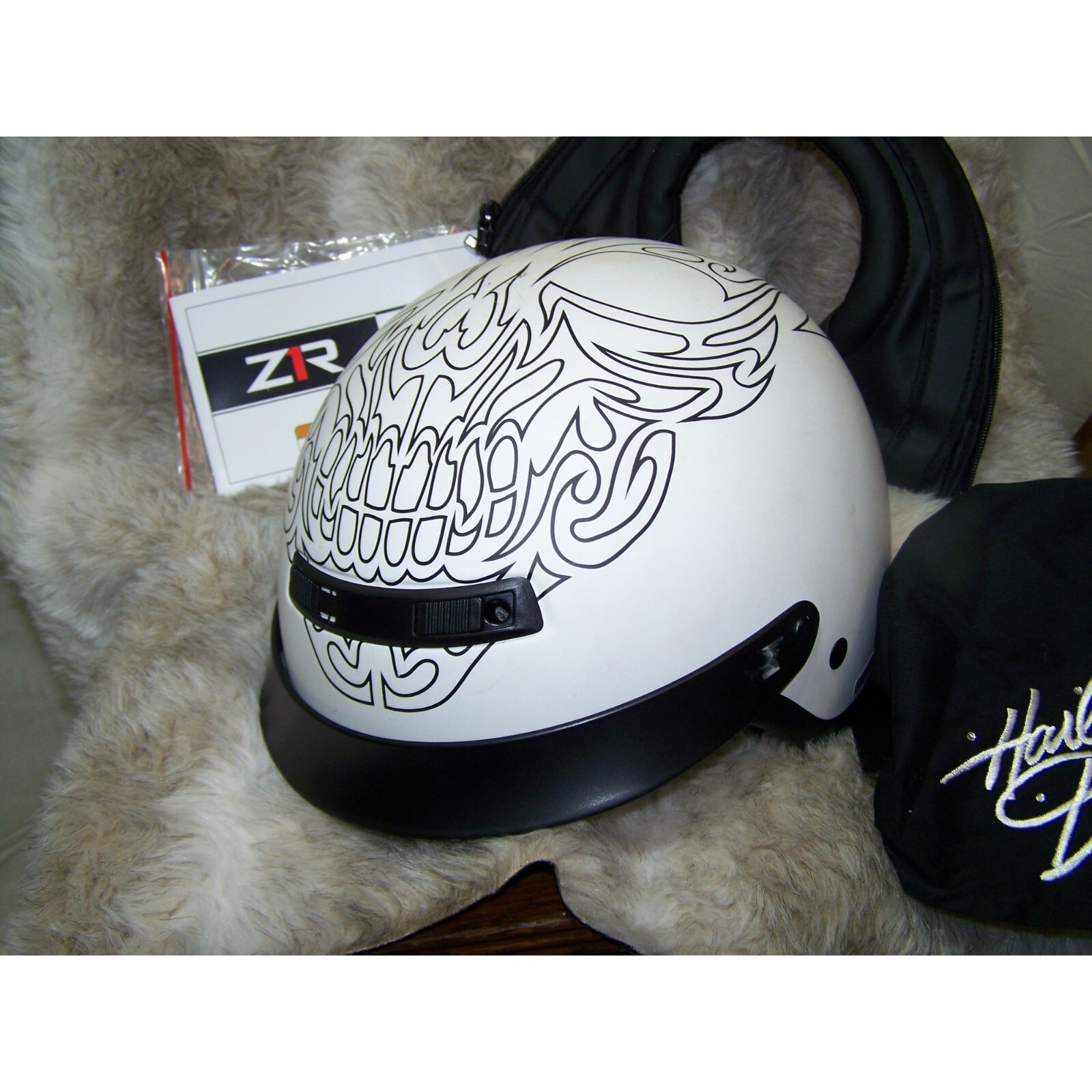 Motorcycle Helmet Z1R Nomad ZRP-2M White XS Harley Head Wrap Bike