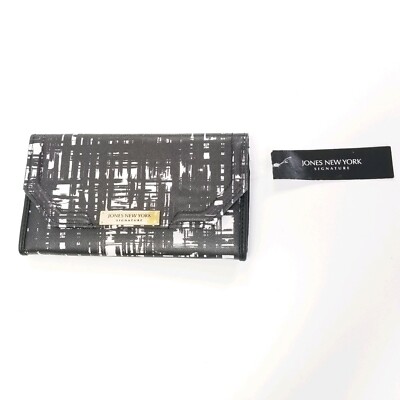 Jones New York Signature Women's Snap Closure Wallet Abstract Plaid Evie New