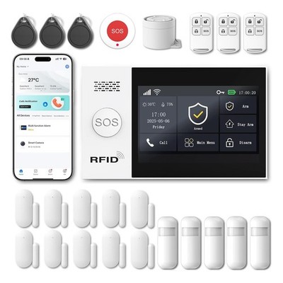 WiFi Wireless Alarm System for Home Security 24/7 Protection Smart Home