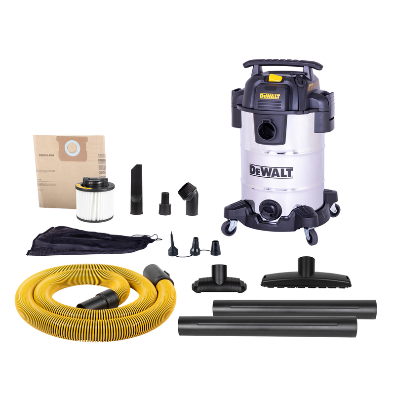 DEWALT Wet Dry Shop Vac Stainless 8 Gallon Vacuum 5.0 HP Hose & Accessories NEW