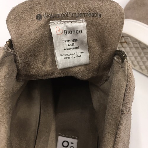 Blondo Waterproof Sneaker Glenda Suede Wedge Bootie 6.5 M Front Zip Detail Tan