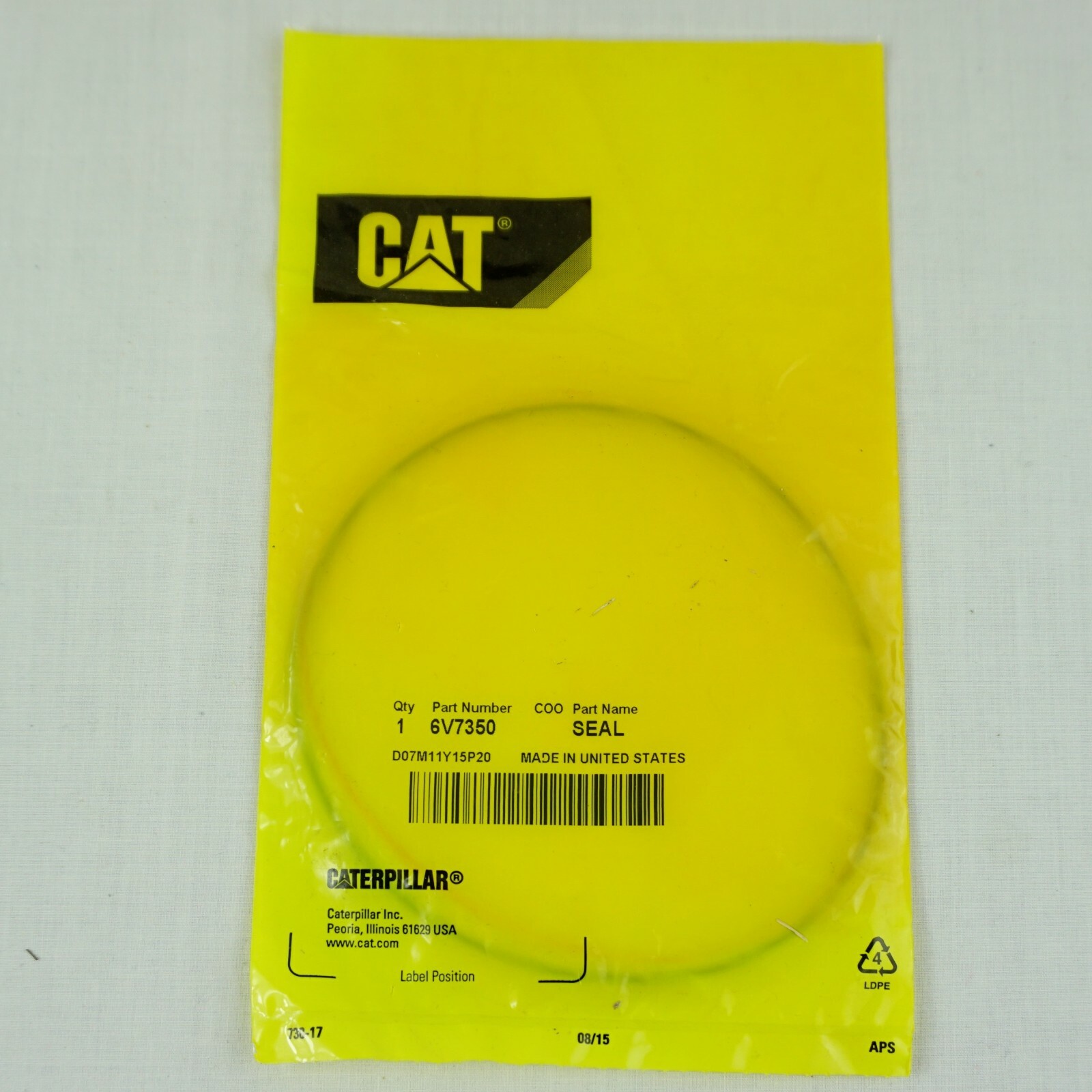 ロールシール　6本set リオ CATERPILLAR 6V-7350 O-RING/SEAL GENUINE OEM CAT 6V7350 FREE