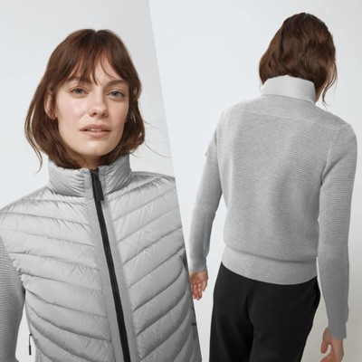 Pre-owned Canada Goose Hybridge Knit Jacket Black Label Wool Knit Down-filled Sz Xl In Gray