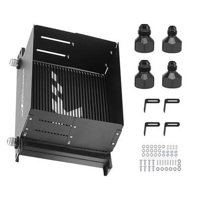 30 Row Aluminum Universal Transmission Oil Cooler Kit AN10 w/ Air Guide Fittings