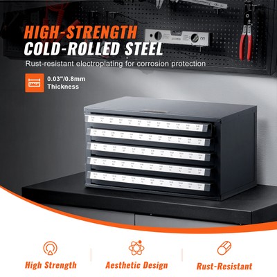 VEVOR Tap Dispenser Organizer Cabinet Five-Drawer #2-56-#12-28 60 Compartment