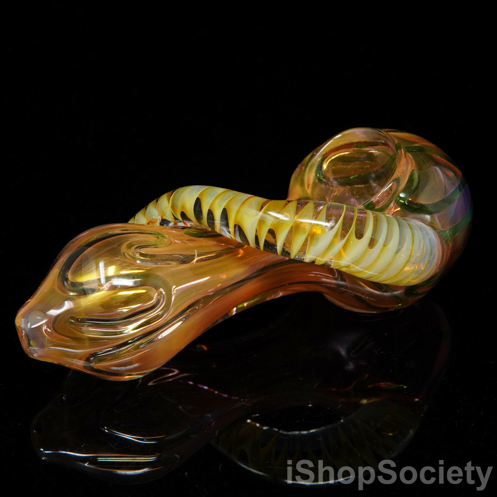 5" Golden Spiral Wormhole Tobacco Smoking Pipe Thick Collectible Pipes - P414B