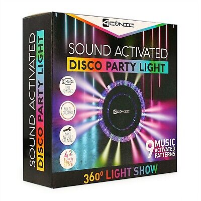 Sound Activated 360 Disco Party Light Show w/ 9 Music Activated RGB LED Patterns