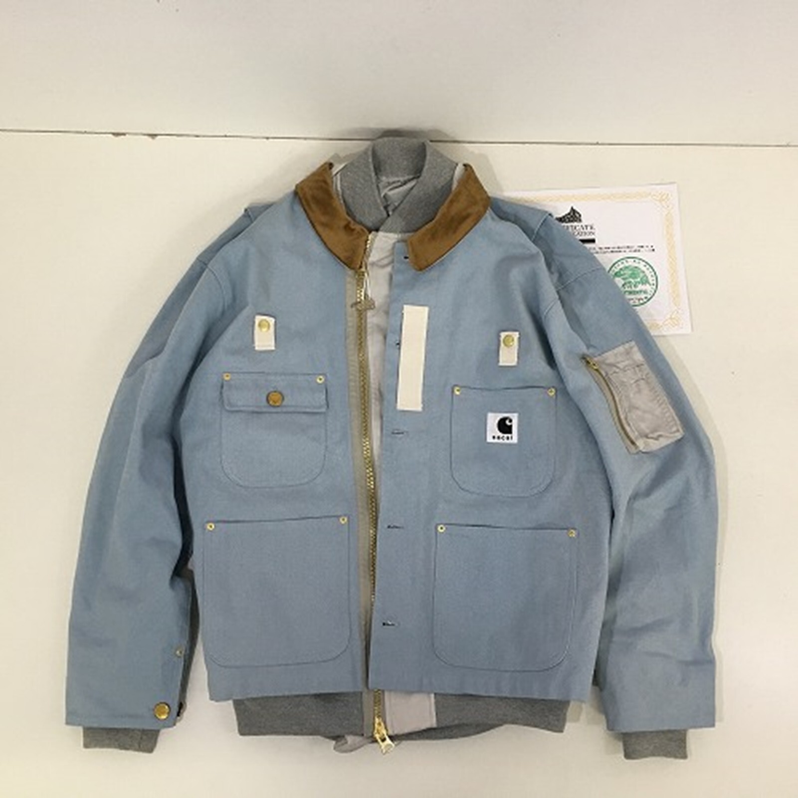 Carhartt WIP sacai Canvas MA-1 Jacket Light Blue Size 2 Used Carhartt WIP sacai Canvas MA-1 Jacket Light Blue Size 2 Used