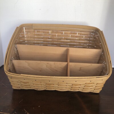 Longaberger 2004 Large Desktop Basket Organizer-Protector, Dividers warm brown