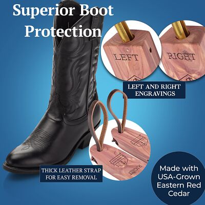HOUNDSBAY Cowboy Boot Trees for Men and Women Cedar Boot Trees for Men Cowboy...