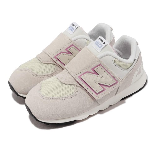 

New Balance 574 широкий NB бежевый розовый белый ремешок для малышей Повседневная NW574KR1-W, 574 Wide