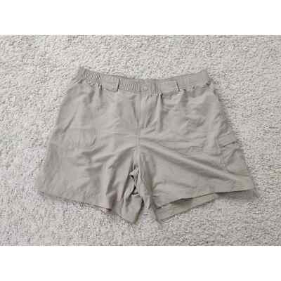 (V) Columbia Men short hiking casual sport training 4 pocket tan sz L