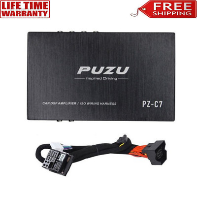 PUZU PZ-C7 Car DSP Amplifier ISO Wiring Harness 4x150W Audio Amp 6CH Output 12V