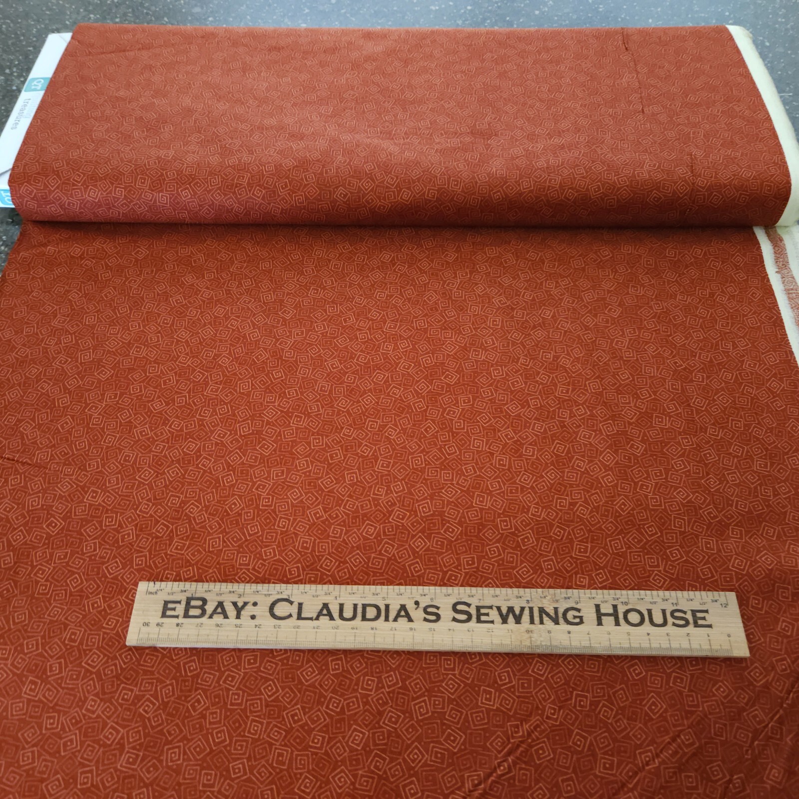 Harmony Cotton BTY Quilting Treasures Rust Box Boxy Blender