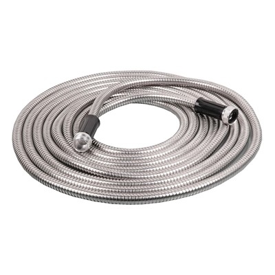 Tornado Tools 25' Stainless Steel Garden Hose with Nozzle