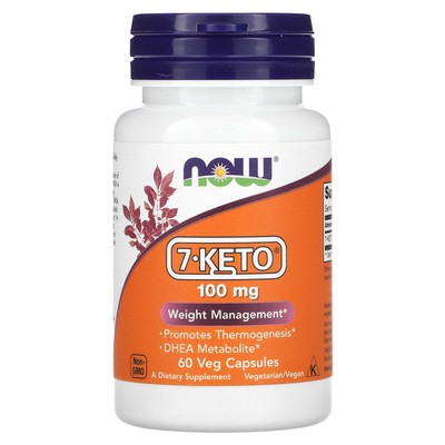 Now Foods 7-KETO 100 мг 60 растительных капсул с гарантией качества GMP, веганский, вегетарианский