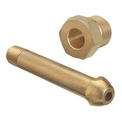 CGA-580 Nut & 3'' Nipple, Regulator Bottle Inlet Fittings, Helium Argon Nitrogen