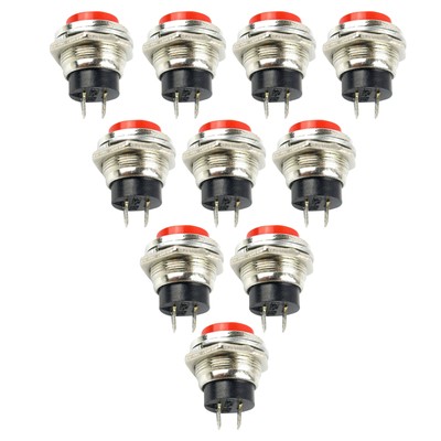 10* Small Self-Reset Round Button Head Power Switch Circle Kill Button Switch B