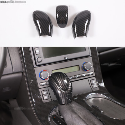 ABS Carbon Fiber Car Gear Shift Knob Cover Head Trim FIts Corvette C6 2005-2013