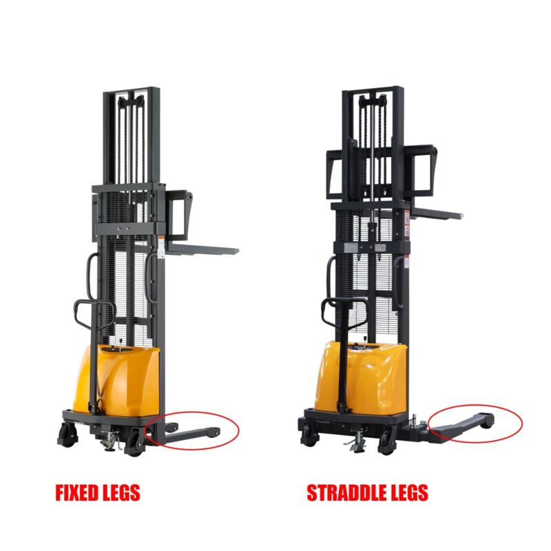 APOLLOLIFT Semi-Electric Lift Stacker 3300lb With 98"/118" Lift Height Adj.Forks
