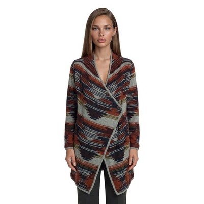 Lucky Brand Cardigan Sweater Jacket Size Medium Southwestern Open Front