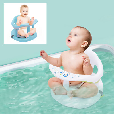 Portable Baby Bath Tub Ring Seat w/ Backrest for 6-18 Months- Green/White