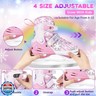 TaroKitc Adjustable Girls Ice Skates for Kids, 4 Size Adjustable Kids Ice Hockey Skates for Girls Boys, Warm Ice Skating Shoes for Outdoor and Rink, Comfortable Lining and Enhanced Ankle Support