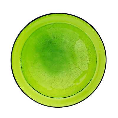 Achla Designs Reflective Crackle Glass Birdbath Bowl, 12.5 Green