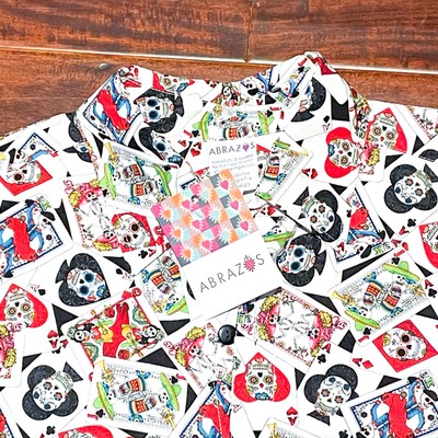 New ABRAZOS San Miguel De Allende Dia de Muertos Skulls Cards Mens Size Large