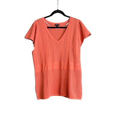 Women's Torrid, Size 2, 2X, 18/20 Short Sleeve Pullover Sweater, Top Orange / Ru