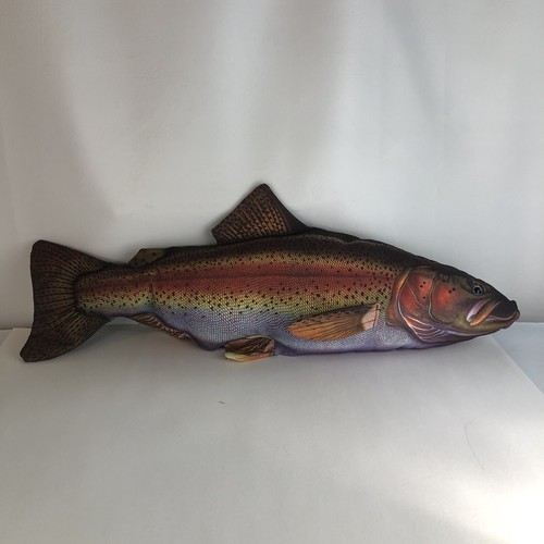 Rainbow Trout Fish Plush Toy Stuffed Animal Pillow 28 in. by