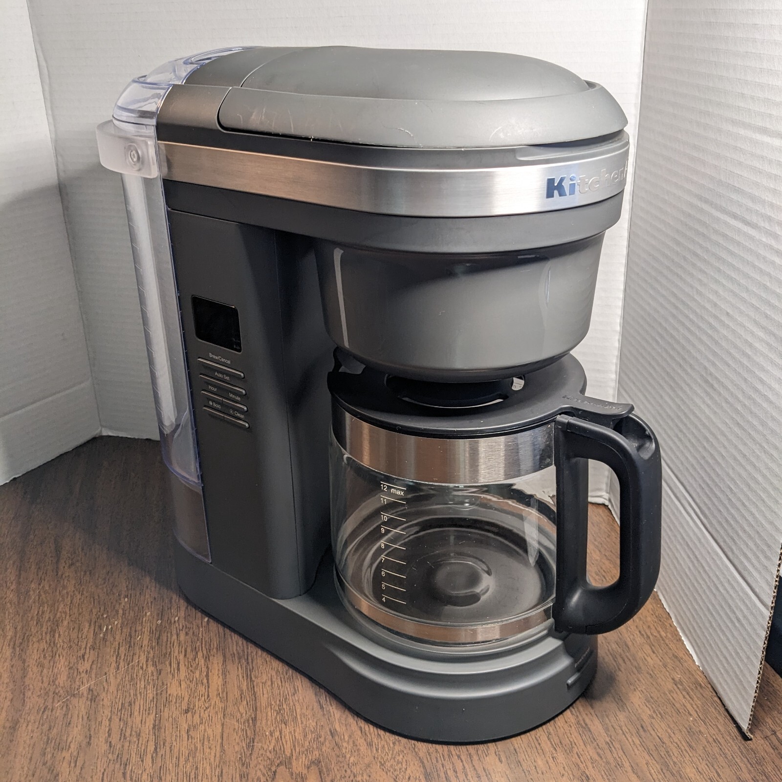 KitchenAid KCM1208DG Drip Spiral Showerhead Coffee Maker 12 Cup Gray Water Tank