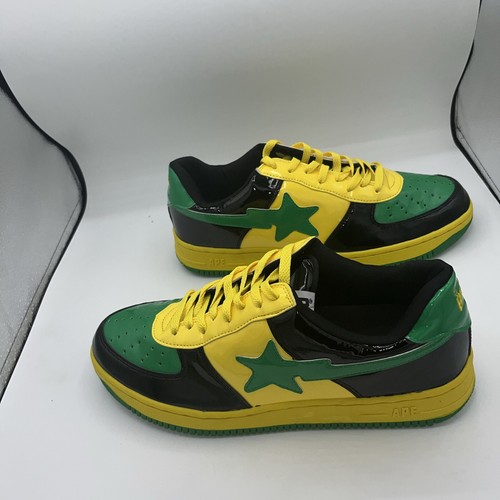 Pre-owned A Bathing Ape Sizes 2/12.5 - 11 &10  Bapesta Fs-001 Low Yellow Green
