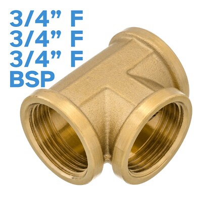 Brass 3/4'' - 3/4'' - 3/4'' Female BSP 3 Way Splitter Fitting Tee Pipe Connector