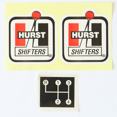 HURST Indy 4 Speed Shifter Pattern Sticker Decal and Vintage HURST Decals (2)