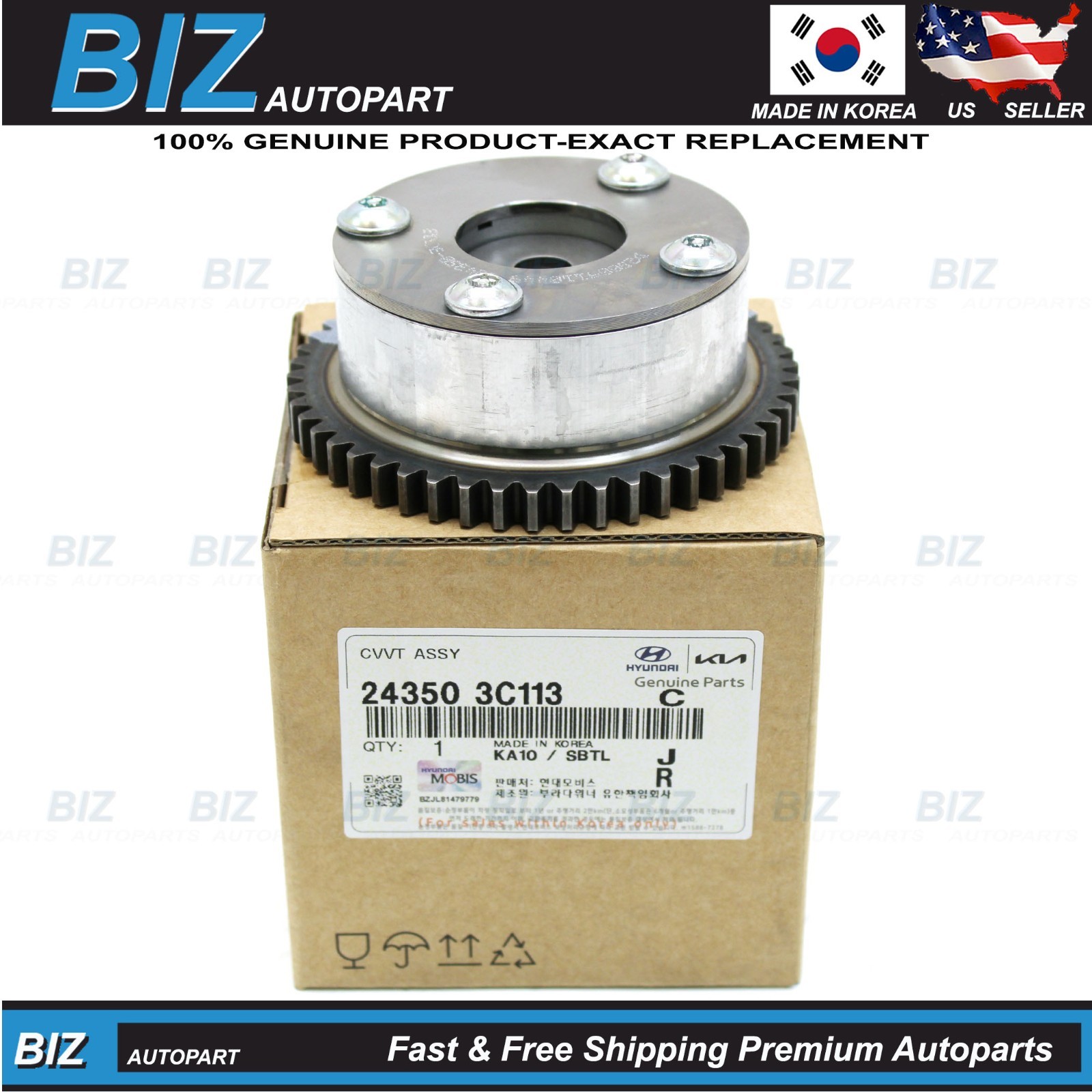 Genuine Intake Camshaft Gear for 2007-14 Hyundai Kia 3.3L 3.5L 3.8L 24350-3C113