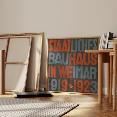 Staatliches Bauhaus - Vintage Mid-century Modern Typography Print (available fra