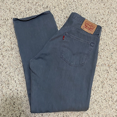 Levis 501 Original Straight Leg Jeans Mens 35x30 Grey Denim Button