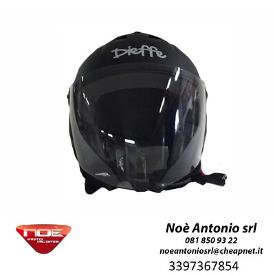 CASCO JET DIEFFE DF13 NERO LUCIDO VISIERA LUNGA SCOOTER OMOLOGATO ECER 22.05